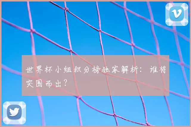 世界杯小组积分榜独家解析:谁将突围而出?